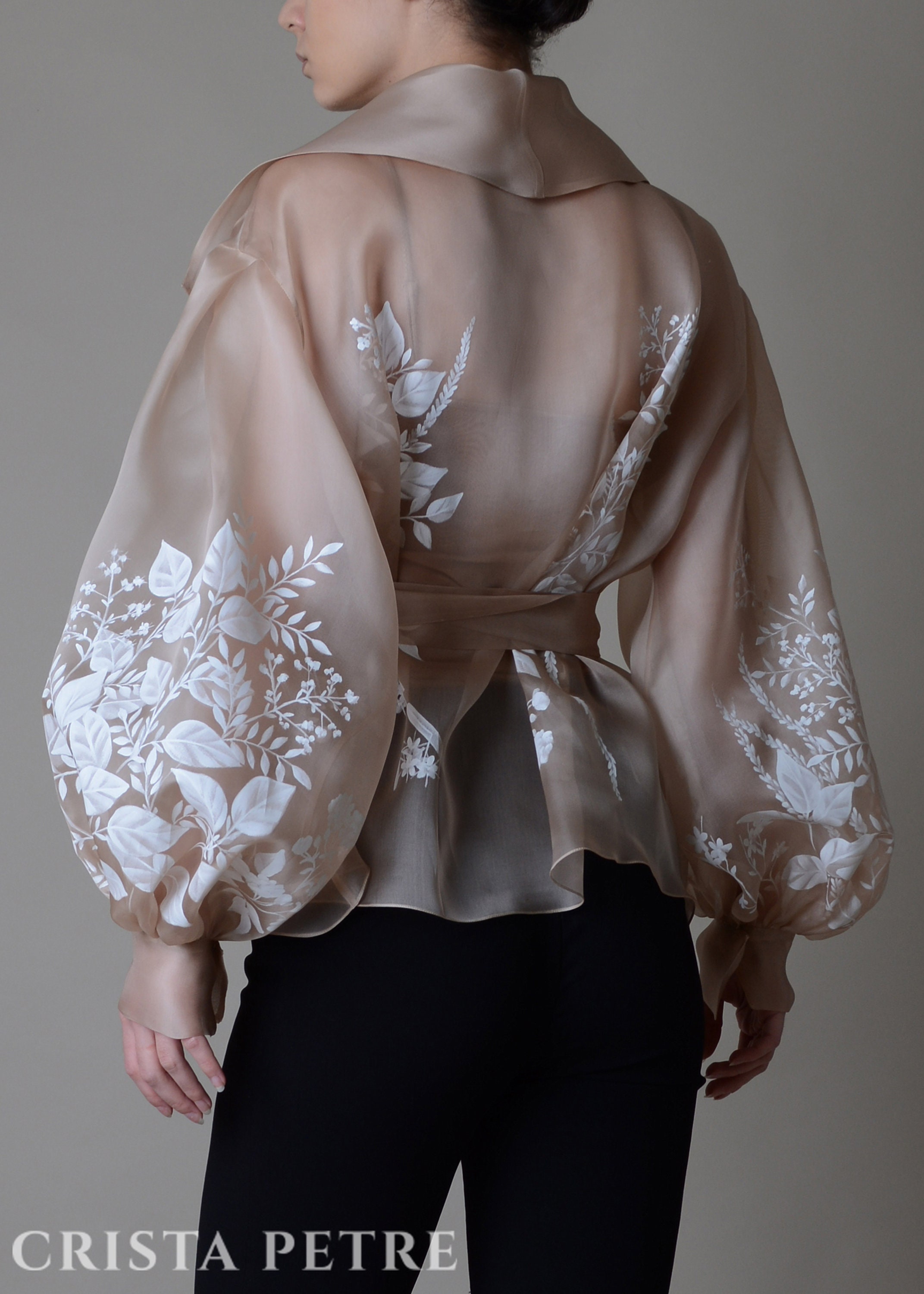 Hand painted Silk Organza Jacket Elegant Silk organza Blouse | Etsy