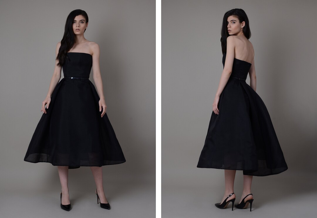 Black Cocktail Dress Silk Evening Dress - Etsy