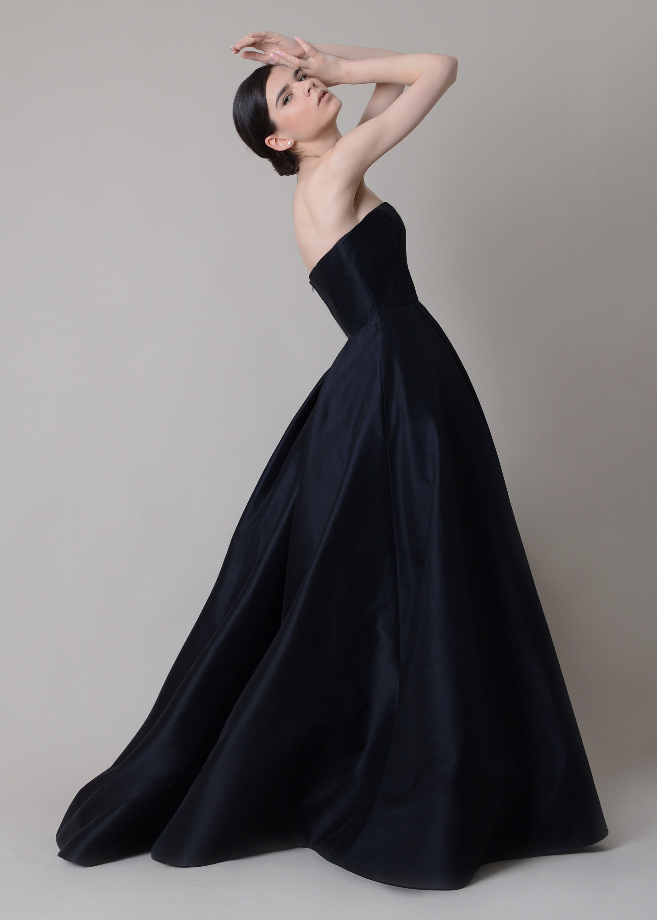 Silk Taffeta Ball Gown Black Wedding Dress - Etsy
