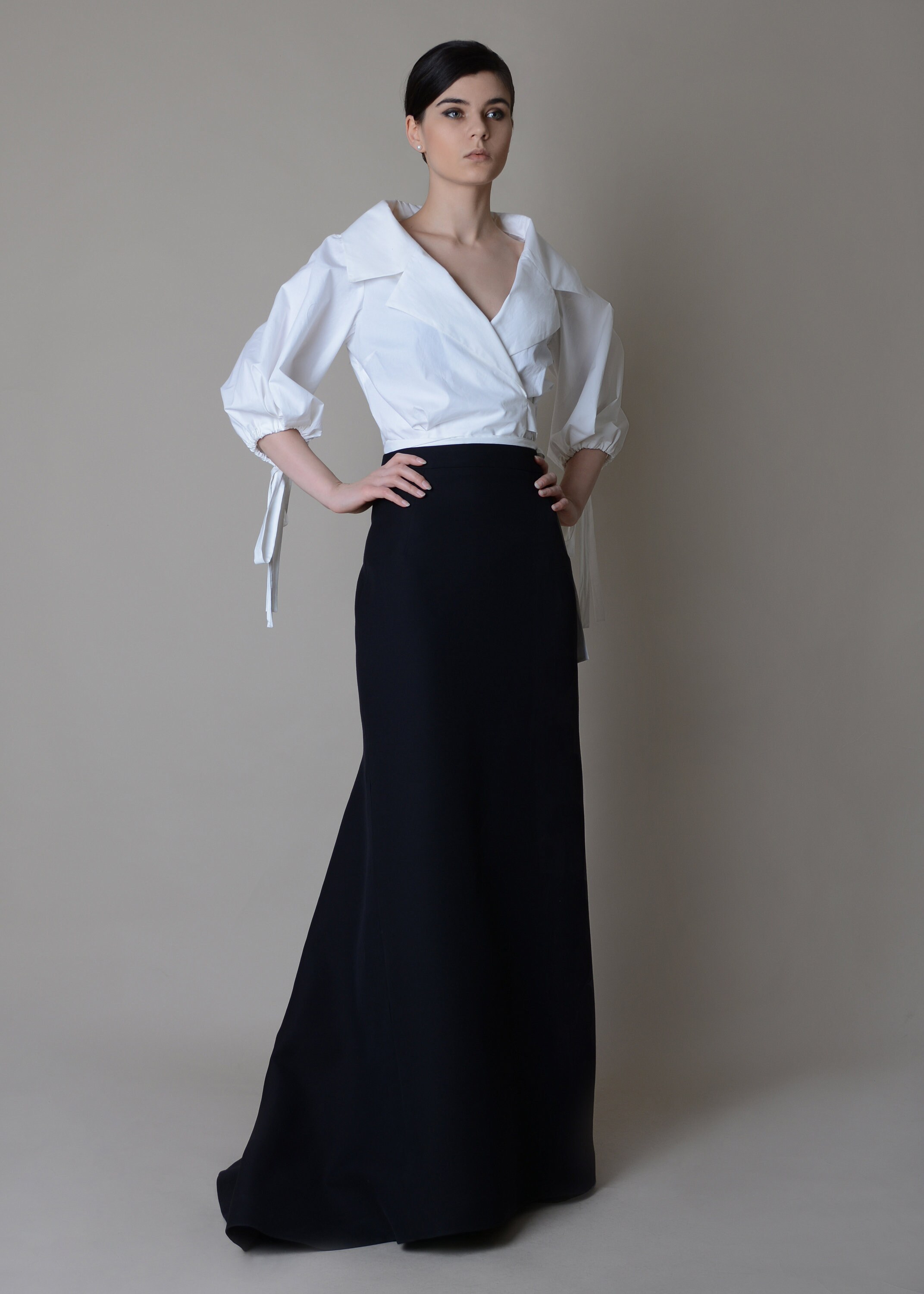 Black Silk Fit & Flare Long Skirt Elegant Skirt | Etsy