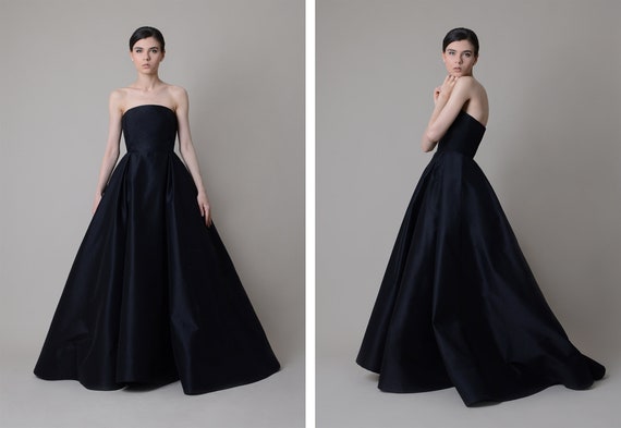 etsy black wedding dress