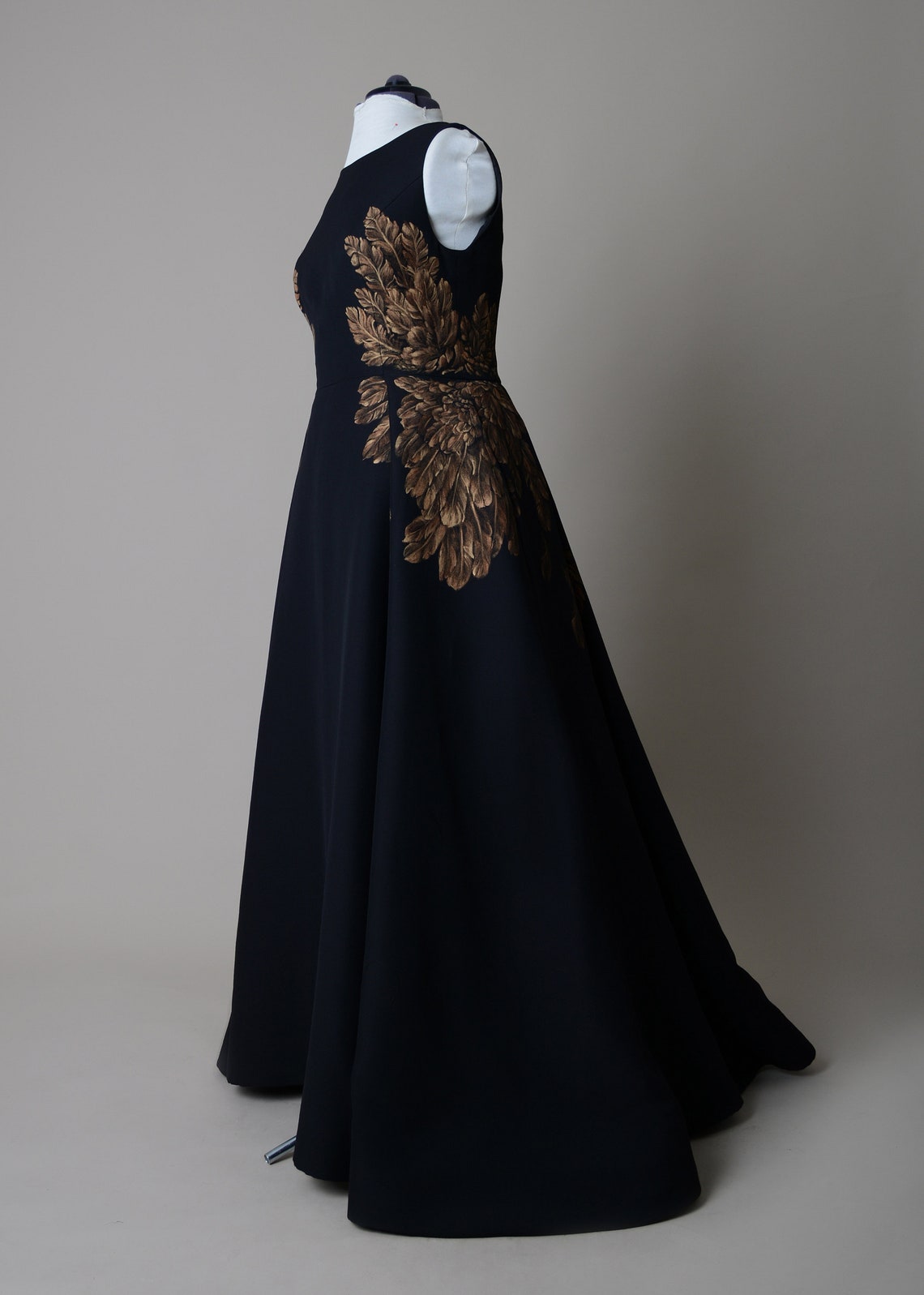 Hand painted silk gown Etsy