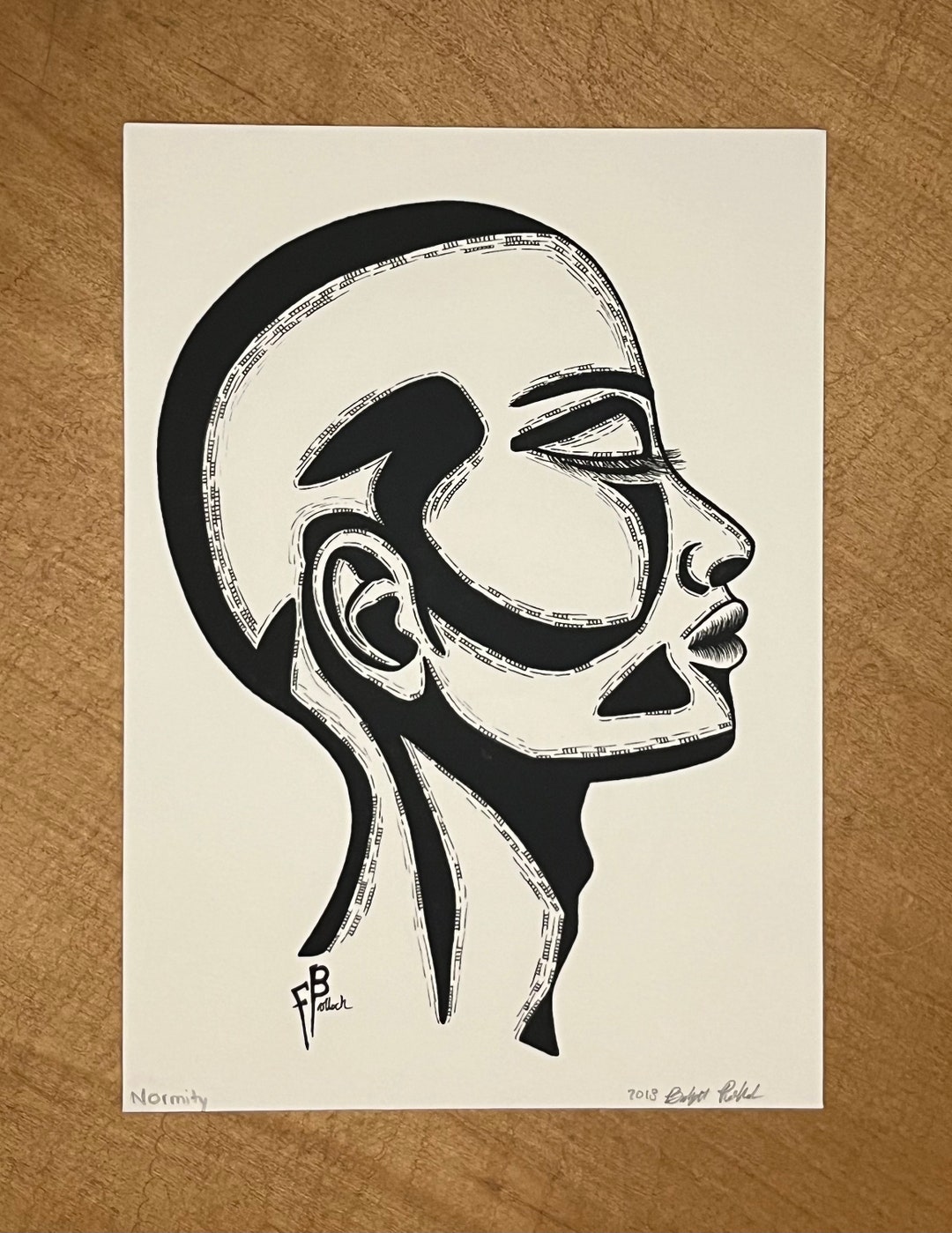 Pen and Ink Print, Pen and Ink Profile, Signed Fine Art Print, Giclée ...