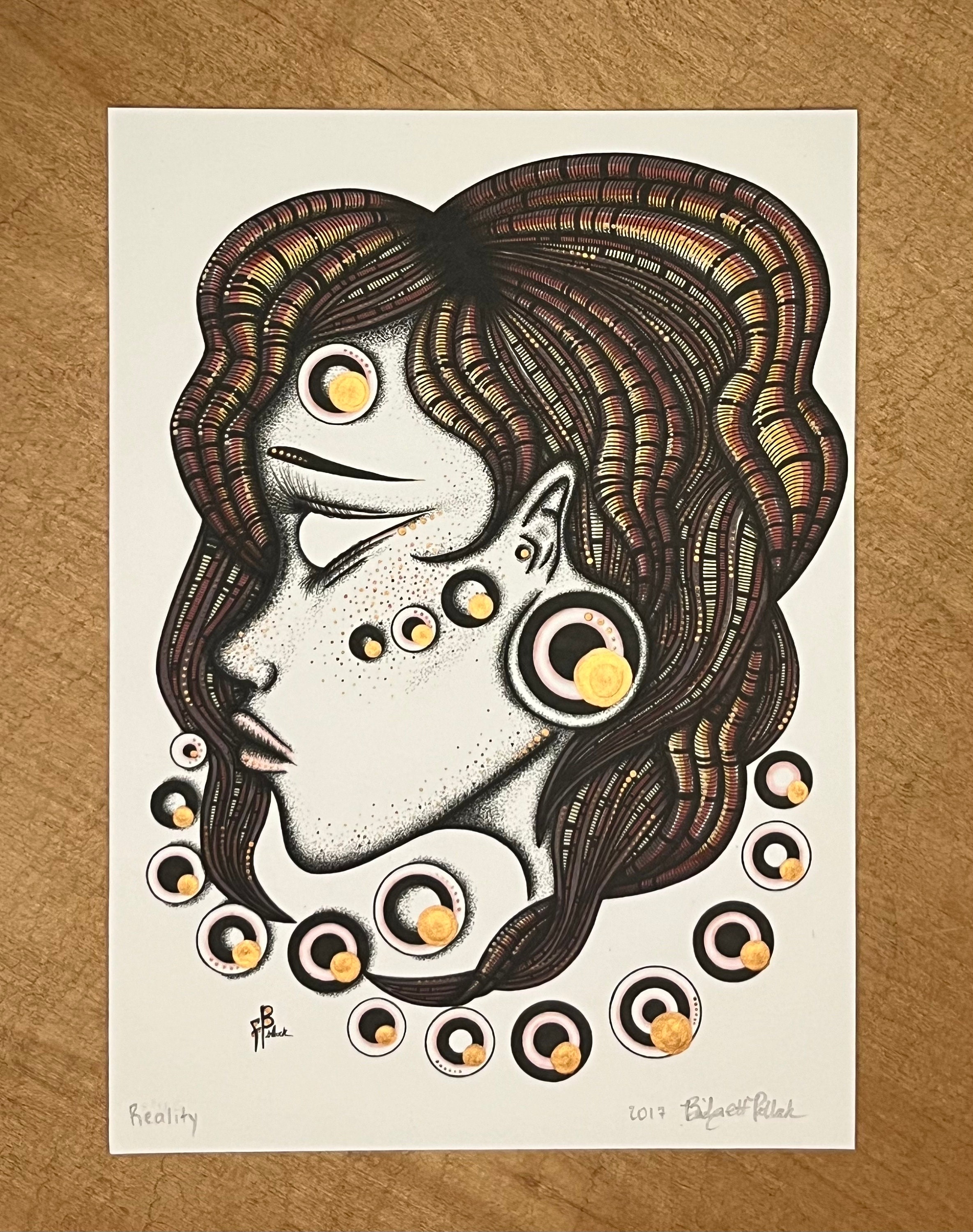 Pen and Ink Print, Pen and Ink Profile, Signed Fine Art Print, Hair ...