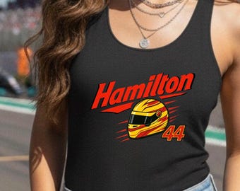 Hamilton Racing girls Tank Top: #44 Vintage Graphic Racerback Tee