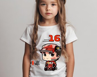 Leclerc-Inspired Toddler Tee – Racing Fan Shirt for Kids
