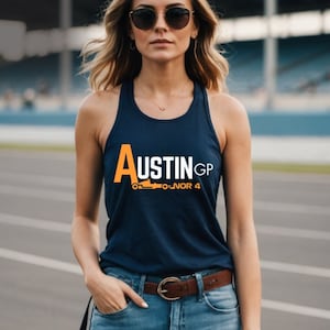 Austin Racing Tank – Norris Style Racerback for Motorsport Fans