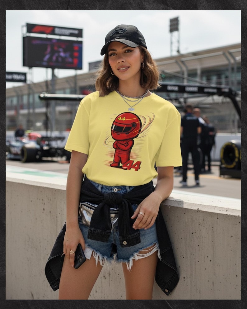 Hamilton Fan Tee: Motorsport Racing Shirt #44 Cornsilk
