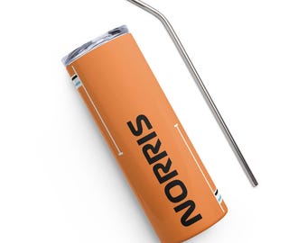 Norris Orange Racing Fan Tumbler: #4 Stainless Steel Motorsport Bottle for Lando Fans