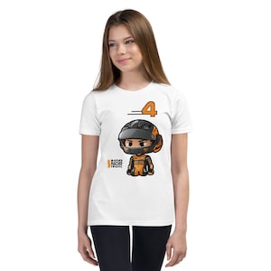 Op Norris geïnspireerd race-T-shirt voor jongeren – uniseks motorsport-fan-T-shirt
