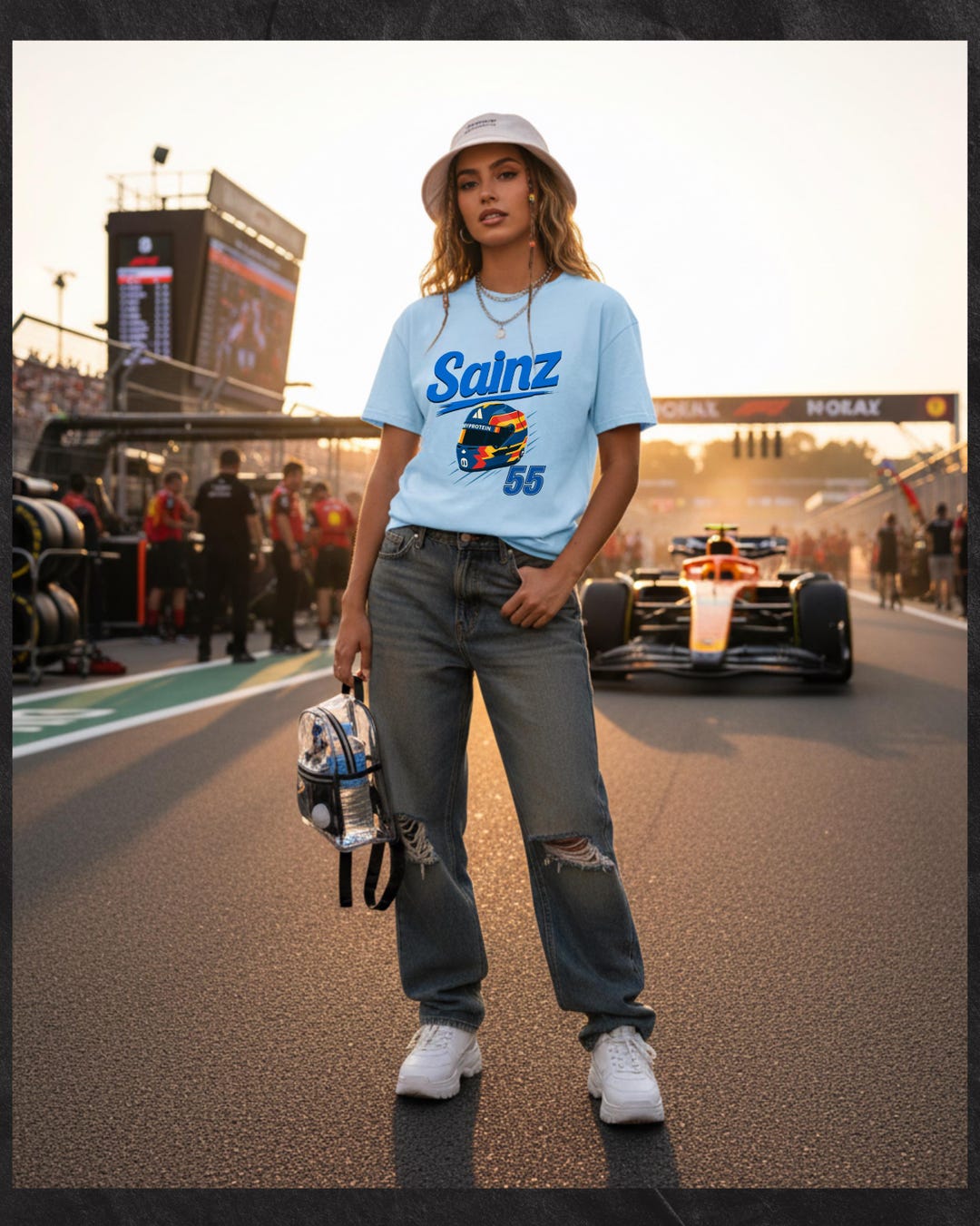 Retro Racing T-shirt No.55 – Blue White Motorsport Fan Tee, Formula 1 ...