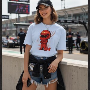 Hamilton Fan Tee: Motorsport Racing Shirt #44 Light Blue