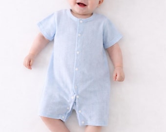 Baby Cotton Short Sleeve Button Romper
