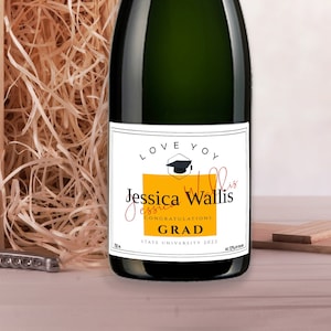 Custom Graduation Champagne Label Template (Digital Download)
