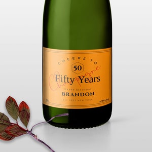 Champagner Etikett, personalisiertes Weingeschenk, Geburtstag 50, 40, 30, 21 - jedes Alter, sofortiger Download, bearbeitbare Vorlage