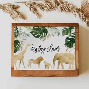 Safari Baby Shower Display Card: Unwrapped Gift Insert (Digital Download, SPP)