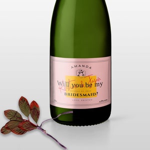 Benutzerdefinierte Champagner Etikett, Brautjungfer Vorschlag Champagner Geschenk, sofortiger Download, bearbeitbare Vorlage