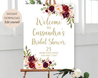 bridal shower signs etsy