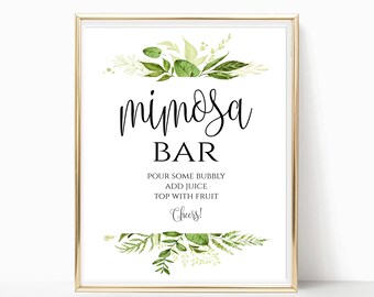 photograph relating to Mimosa Bar Sign Printable Free called Mimosa bar printable Etsy