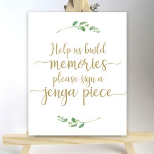 Panneau pour livre d'or Jenga pour mariage Panneau pour Jenga pour mariage Jenga pour livre d'or Livre d'or Alternative Building Memories Panneau pour livre d'or 8 x 10,5 x 7,4 x 6 jasmin image 3