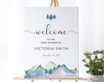 Cartel de bienvenida para boda en la montaña: Póster imprimible (SPM)