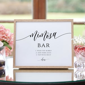 Mimosa Bar Sign Printable Modern Minimalist Mimosa Sign, Instant Download, Templett, SPC