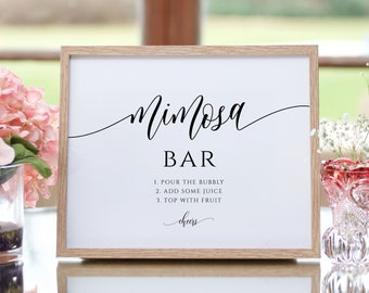Modern Minimalist Mimosa Bar Sign Printable (Instant Download, SPC)