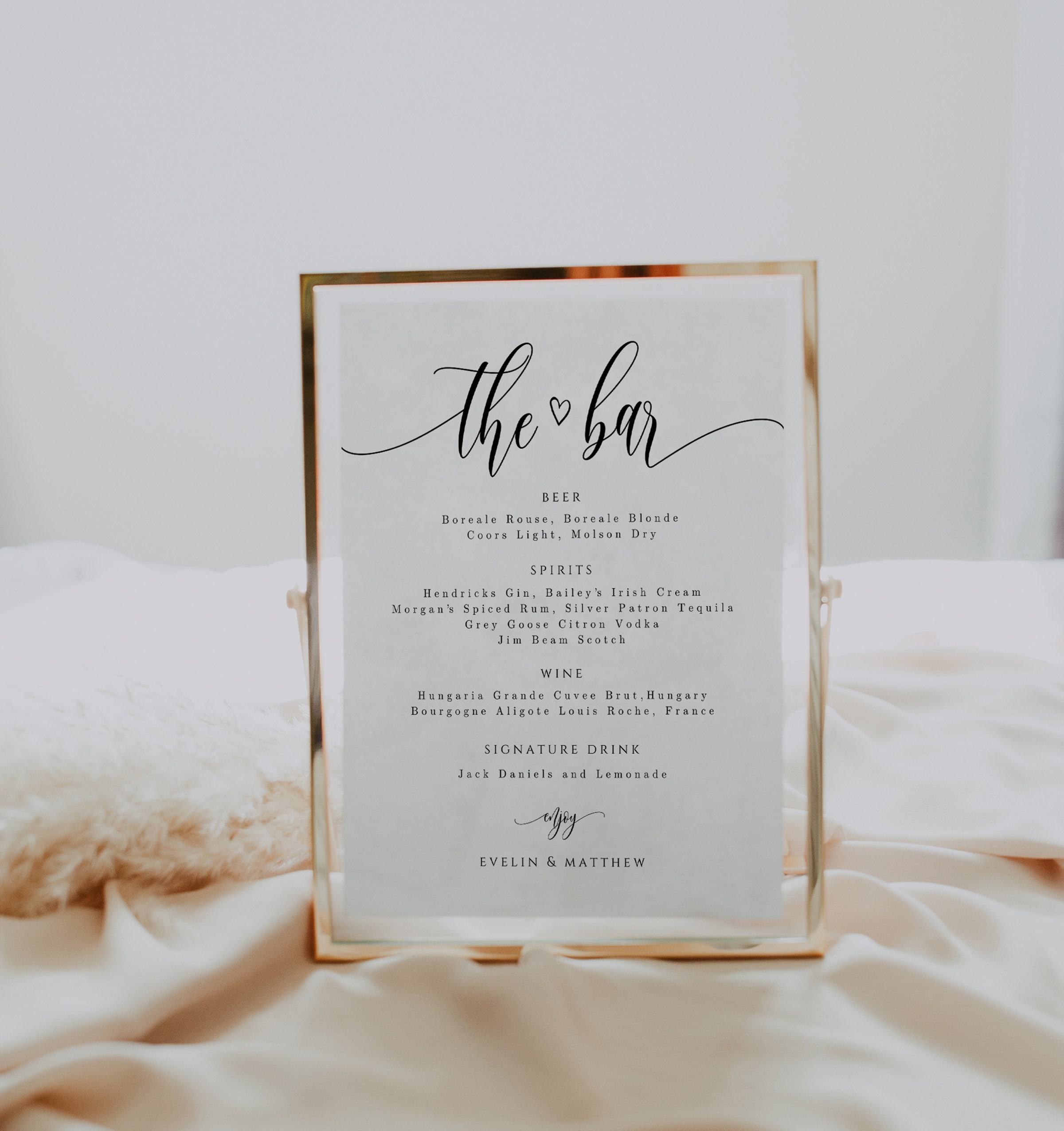 Bar Menu Sign Template Drinks Menu Sign Printable Wedding - Etsy