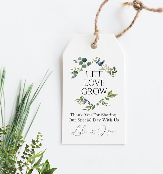 Let Love Grow Wedding Favor Tags Plant Seeds Bridal Shower | Etsy