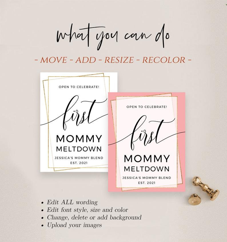 New Mom Gift Wine Labels Mommy Milestones Baby Shower Gift - Etsy
