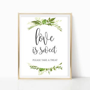 Printable Please Take One Sign Wedding Favor Sign Reception Signs Party  Favors Bridal Shower Sign Landscape Sign DIY 8x10, 5x7, 4x6 Greenery  (Instant Download) …