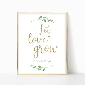 Let Love Grow Sign: Wedding Favor Print (Digital Download), Jasmine