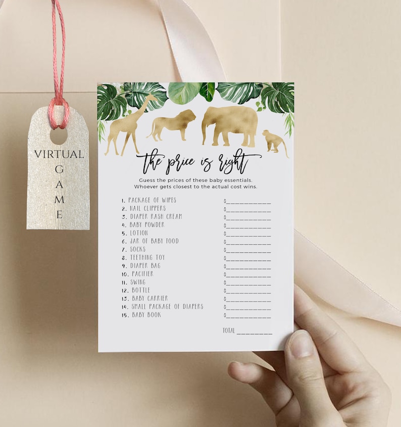 The Price is Right Baby Shower Game Safari Baby Shower Etsy