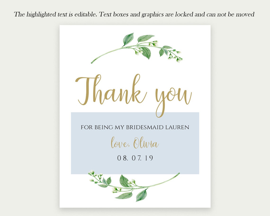 Wedding Thank You Wine Label Wedding Wine Printable Wine Label | Etsy