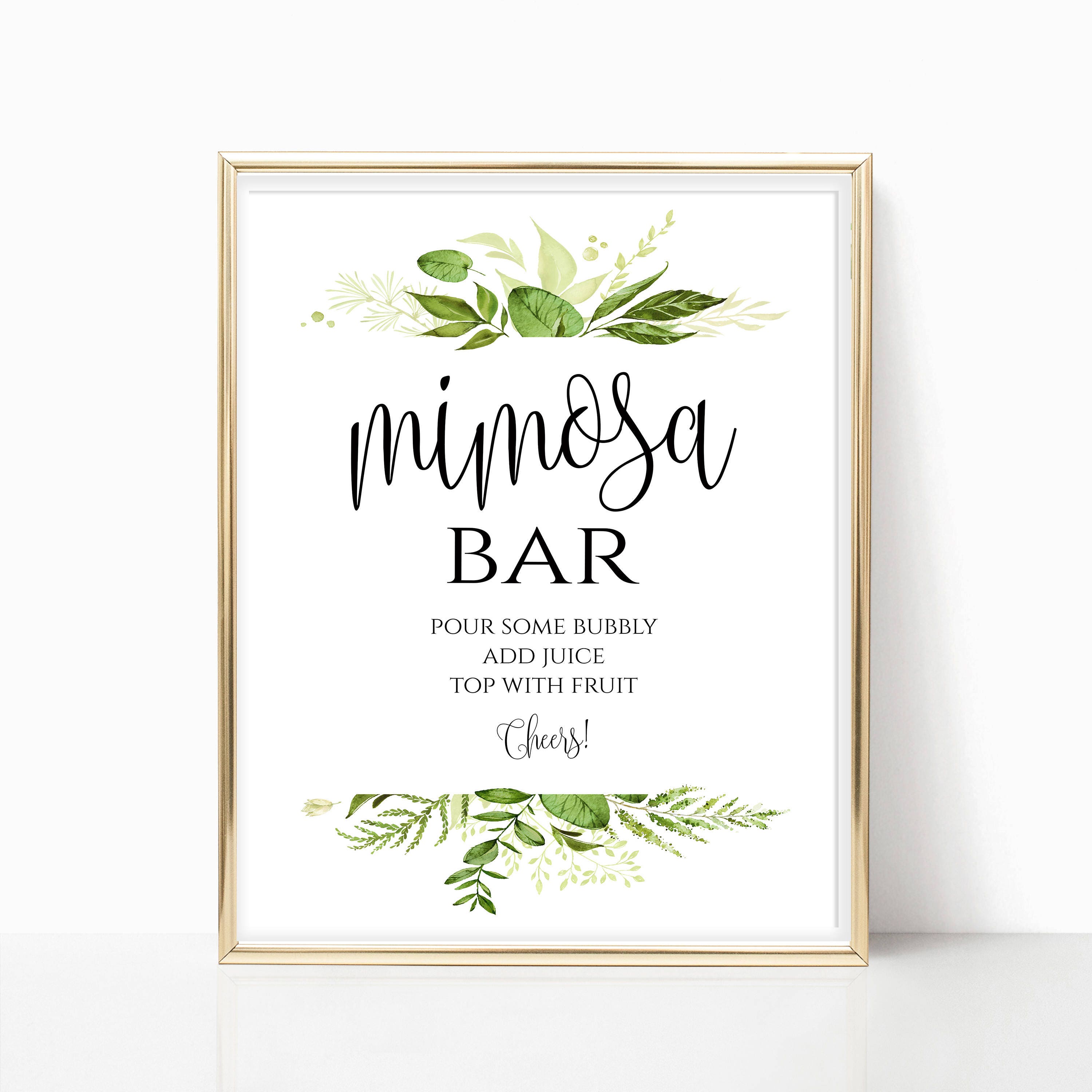 Mimosa Bar Sign Bridal Shower Sign Wedding Sign Bubbly Bar Sign