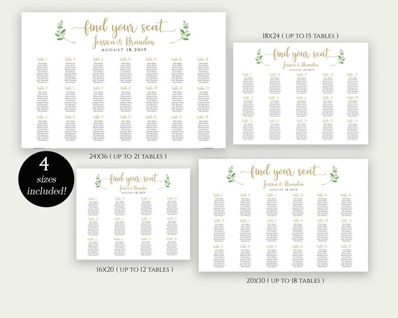 Find Your Seat Wedding Table Plan, Printable Editable Modern Minimal Wedding  Seating Chart Template, Guest List Seating Plan Poster, Leyton 