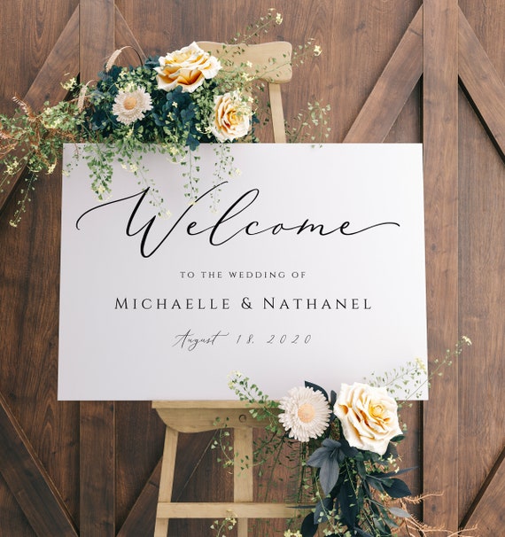 Wedding Welcome Sign Printable Welcome To Our Wedding Board Etsy