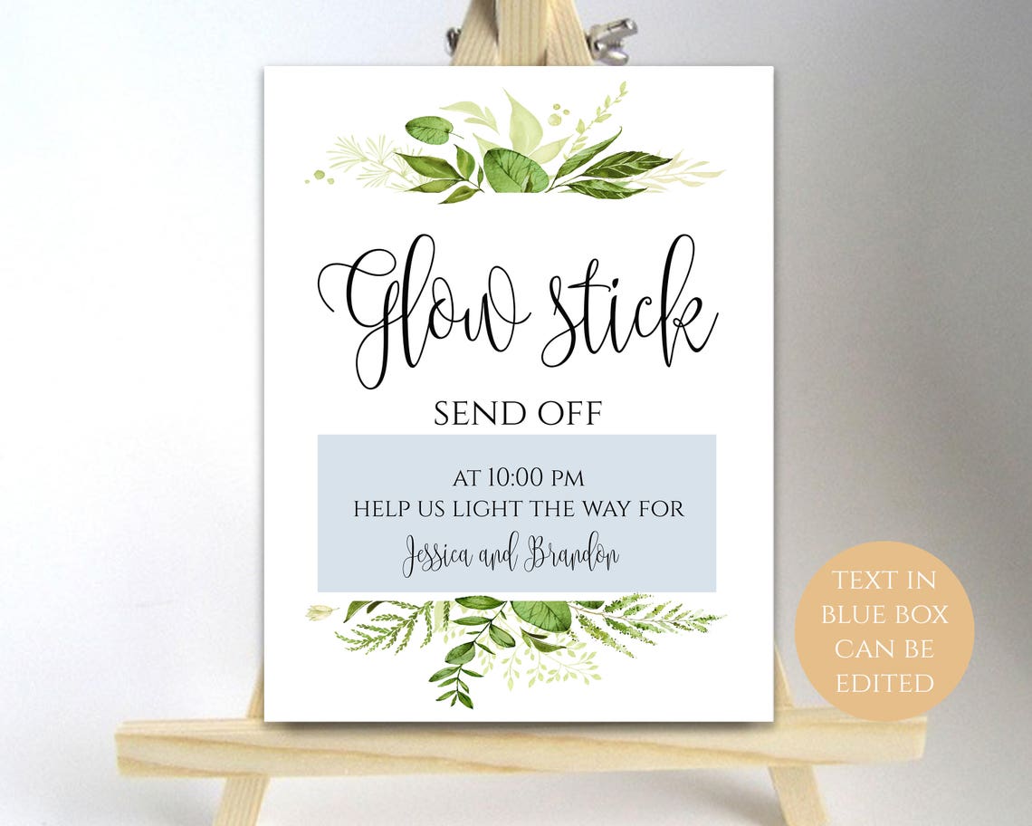 Personalized Send off Sign Glow Stick Send off Glow Stick for Etsy