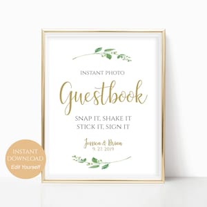 Personalized Photo Guestbook Sign: Jasmine Wedding Decor (Digital Download)