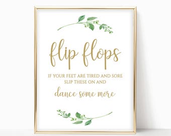 Printable Flip Flops Printable Flip Flops Sign Dancing Shoes Printable Dancing Shoes Sign Printables Instant Download 4x6,5x7,8x10 Jasmine