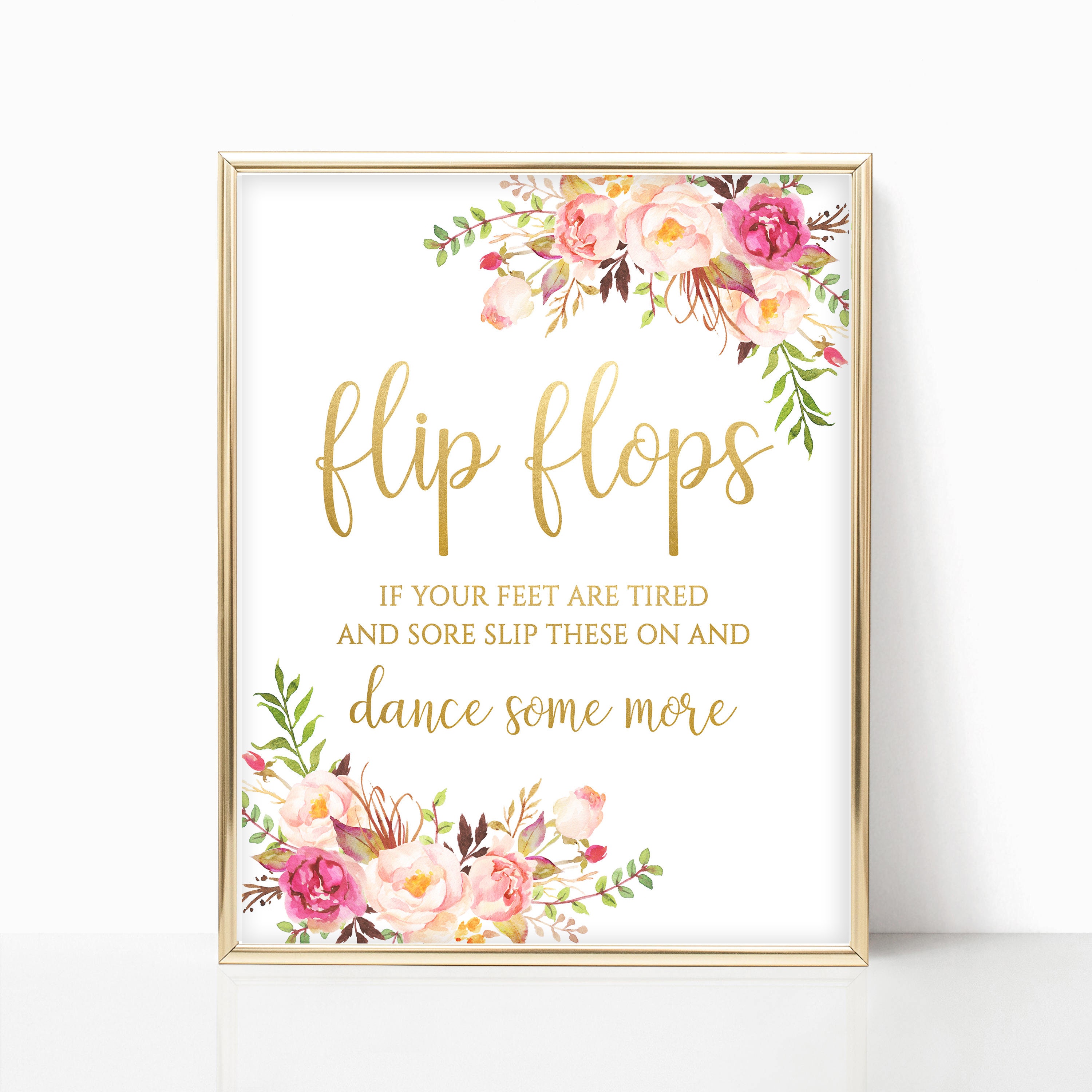 Wedding flip flop sign Printable flip flops signage Dancing shoes sign ...