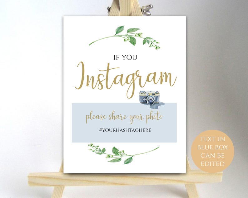 If You Instagram Printable Hashtag Sign Instagram Sign Social | Etsy
