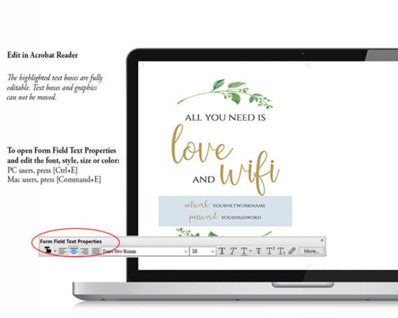 WIFI Password Sign Wifi Printable All You Need is Love and Etsy
