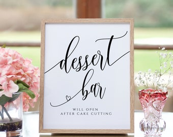 Dessert Bar Sign, Printable Dessert Table Sign, Dessert Table Decor, Wedding Table Signs, Instant Download, Templett, SPC