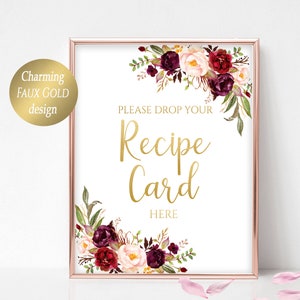 Per favore lascia qui la tua scheda di ricetta. Firma la scheda di ricetta. Lascia cadere l'arredamento. Segno della scheda di ricetta per l'addio al nubilato. Segno della scatola di ricette. Carte di ricette stampabili Marsala