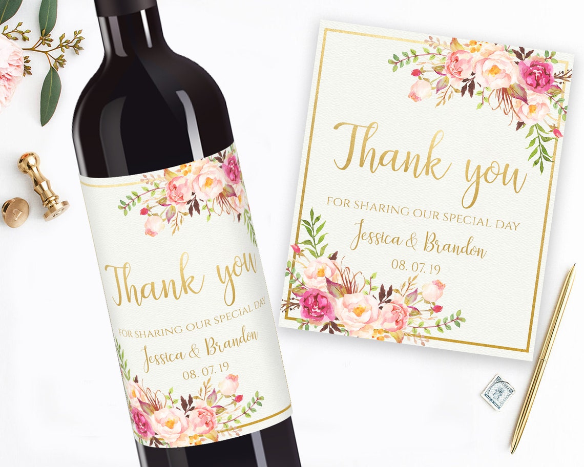Editable Wine Label Thank You Personalized Wine Label - Etsy