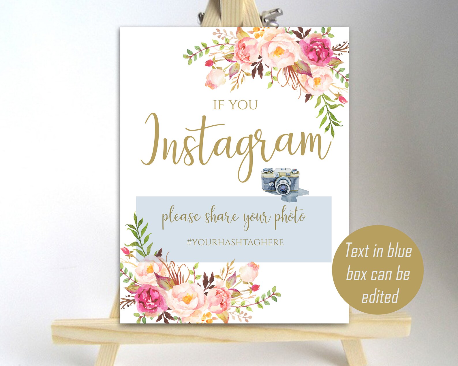 If You Instagram Printable Hashtag Sign Editable Instagram - Etsy