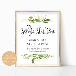 Selfie Station Printable Hashtag Sign Instagram Sign Social Media Sign ...