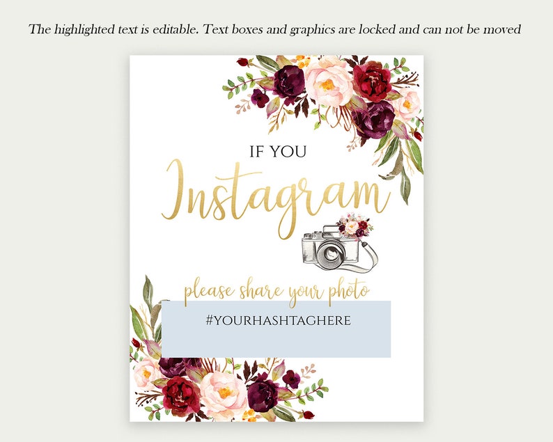 If You Instagram Printable Hashtag Sign Instagram Sign Social - Etsy