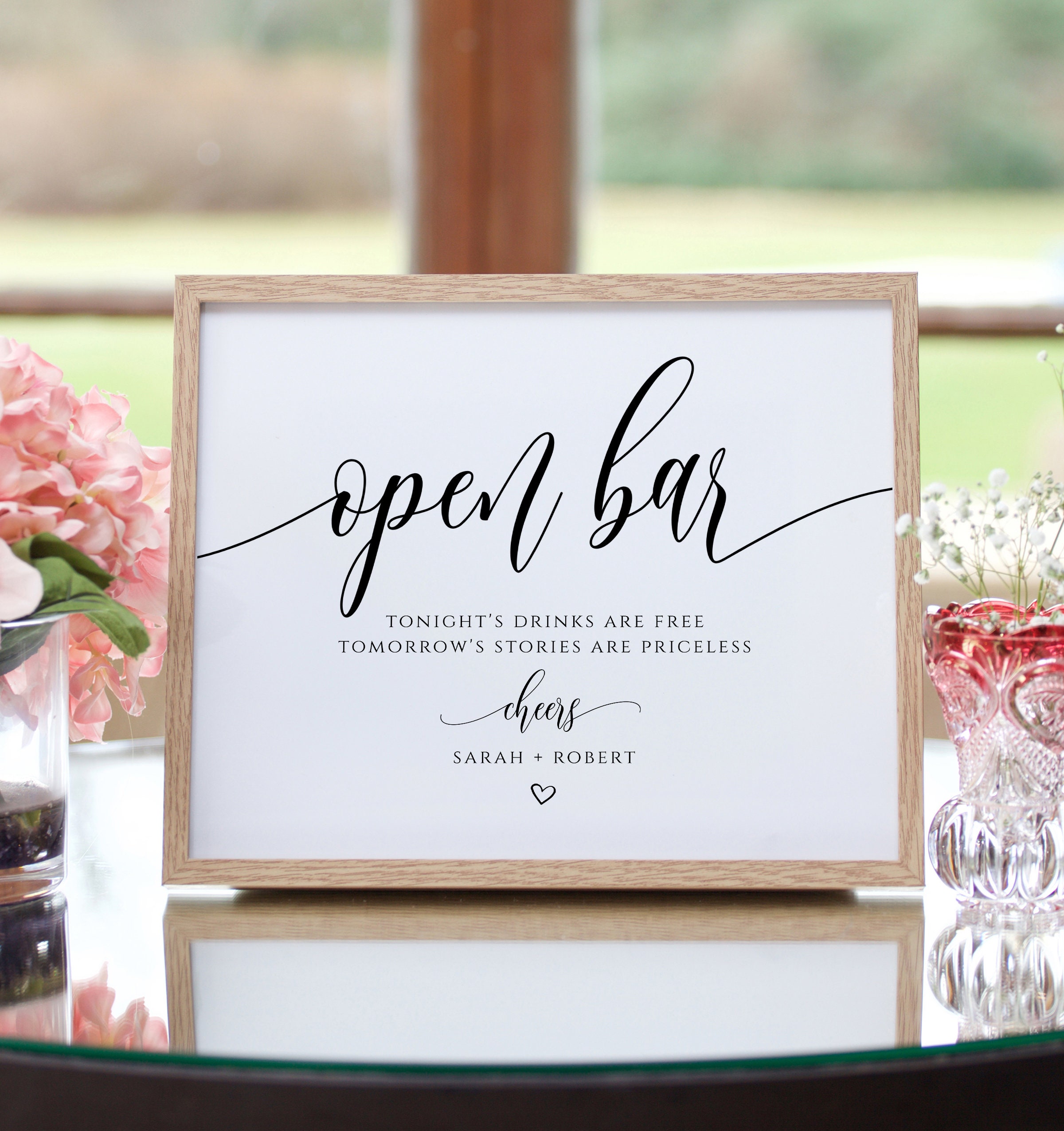 Wedding Open Bar Sign Wedding Bar Sign Funny Bar Signs Etsy